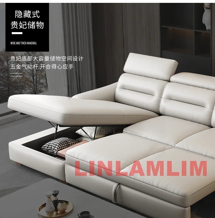 MINGDIBAO Multifunctional Convertible Sofa Bed With Eletric Recliner, Folding Sofa Cama With Power Reclining Seats & Storage Box