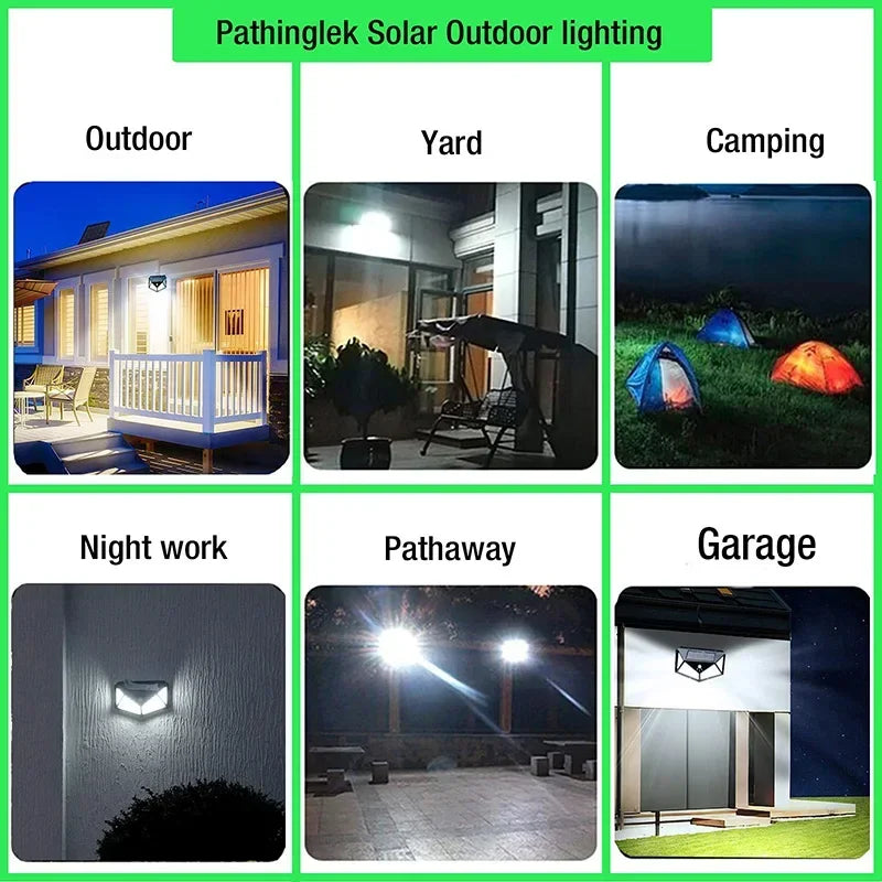 100 Led Solar Wall Lamp PIR Motion Sensor Outdoor Solar Street Light Garden Fence Lights IP65 Waterproof Solar Porch Wall Lamp