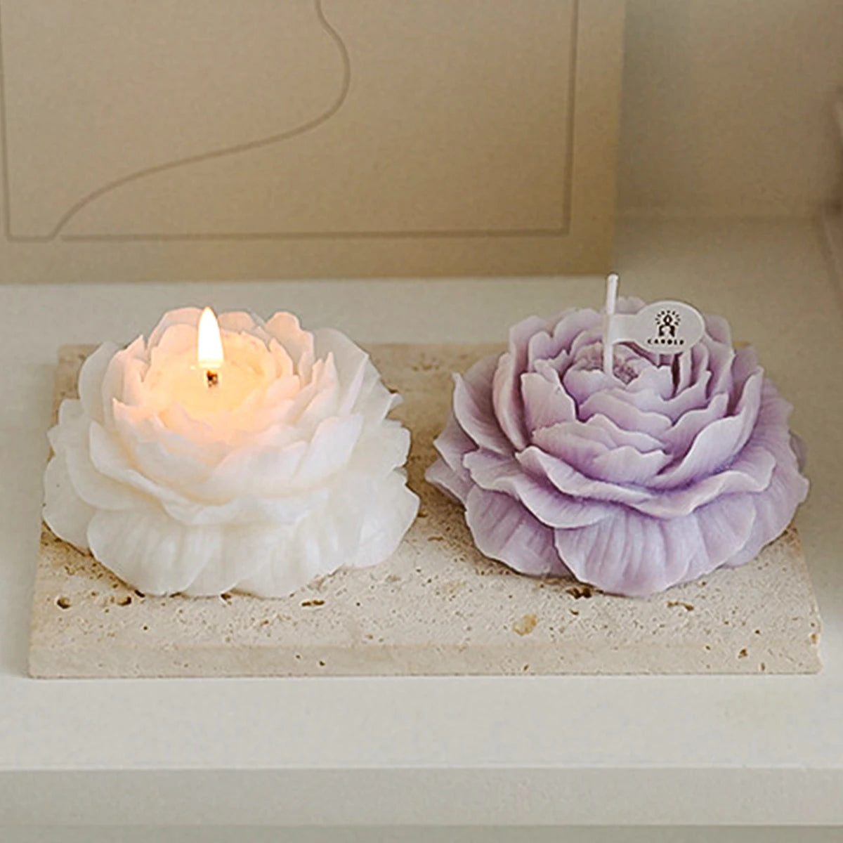3D Peony Aromatic Candle Creative Flower Shape Aromatherapy Wedding Decor Gifts Box Valentine's Day Scented Souvenir Ornament