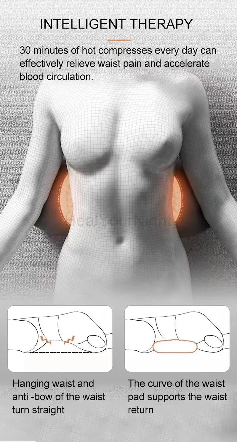 Soothe Waist Pillow Back Massage Protection Pad Massage Lying Flat Waist Relief Waist Support Heating Vibrating Back Massager