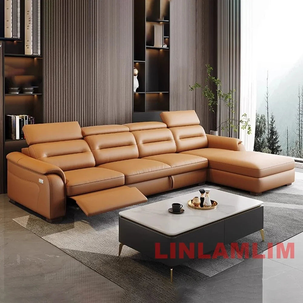 MINGDIBAO Multifunctional Convertible Sofa Bed With Eletric Recliner, Folding Sofa Cama With Power Reclining Seats & Storage Box