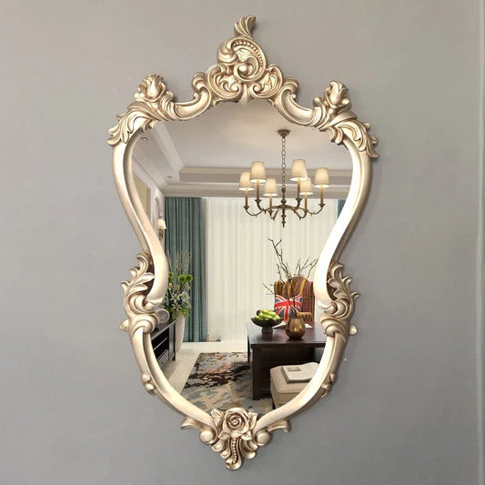 Vintage Room Mirror Decor Bathroom Nordic Hallway Large Antique Irregular Mirror for Girls Dekoration Home Wall Decor JW50JZ