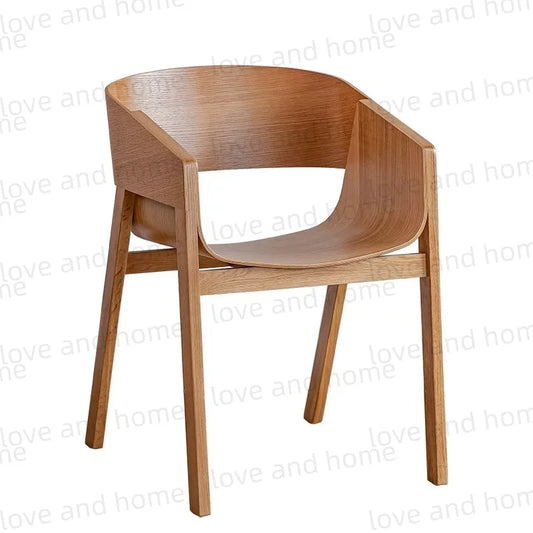 Nordic Oak Solid Wood Plywood Dining Curved Merano Backrest Armchair Chair Leisure Lounge Chair Denmark