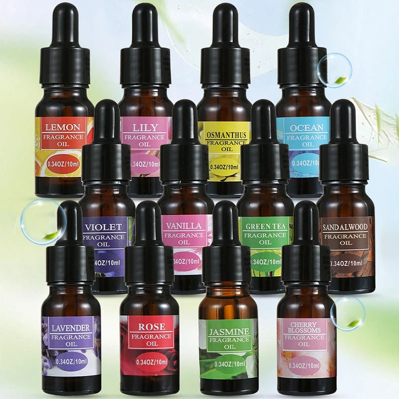 10ml Essential Oils Fragrance Lavender Lemon Jasmine Rose Sandalwood Diffuser Humidifier Scent Making Scented Candles Massage