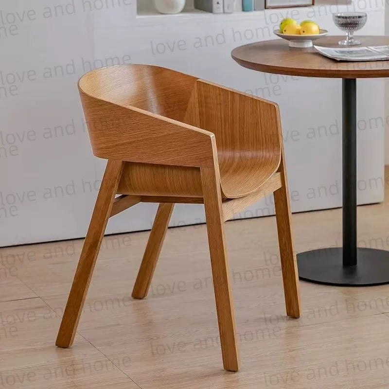 Nordic Oak Solid Wood Plywood Dining Curved Merano Backrest Armchair Chair Leisure Lounge Chair Denmark