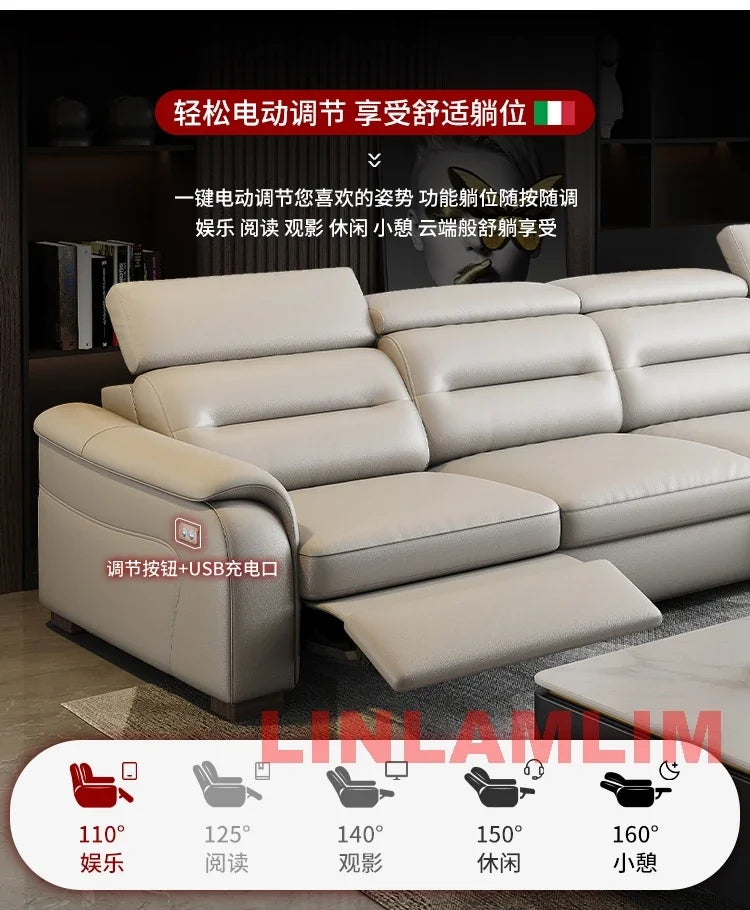 MINGDIBAO Multifunctional Convertible Sofa Bed With Eletric Recliner, Folding Sofa Cama With Power Reclining Seats & Storage Box