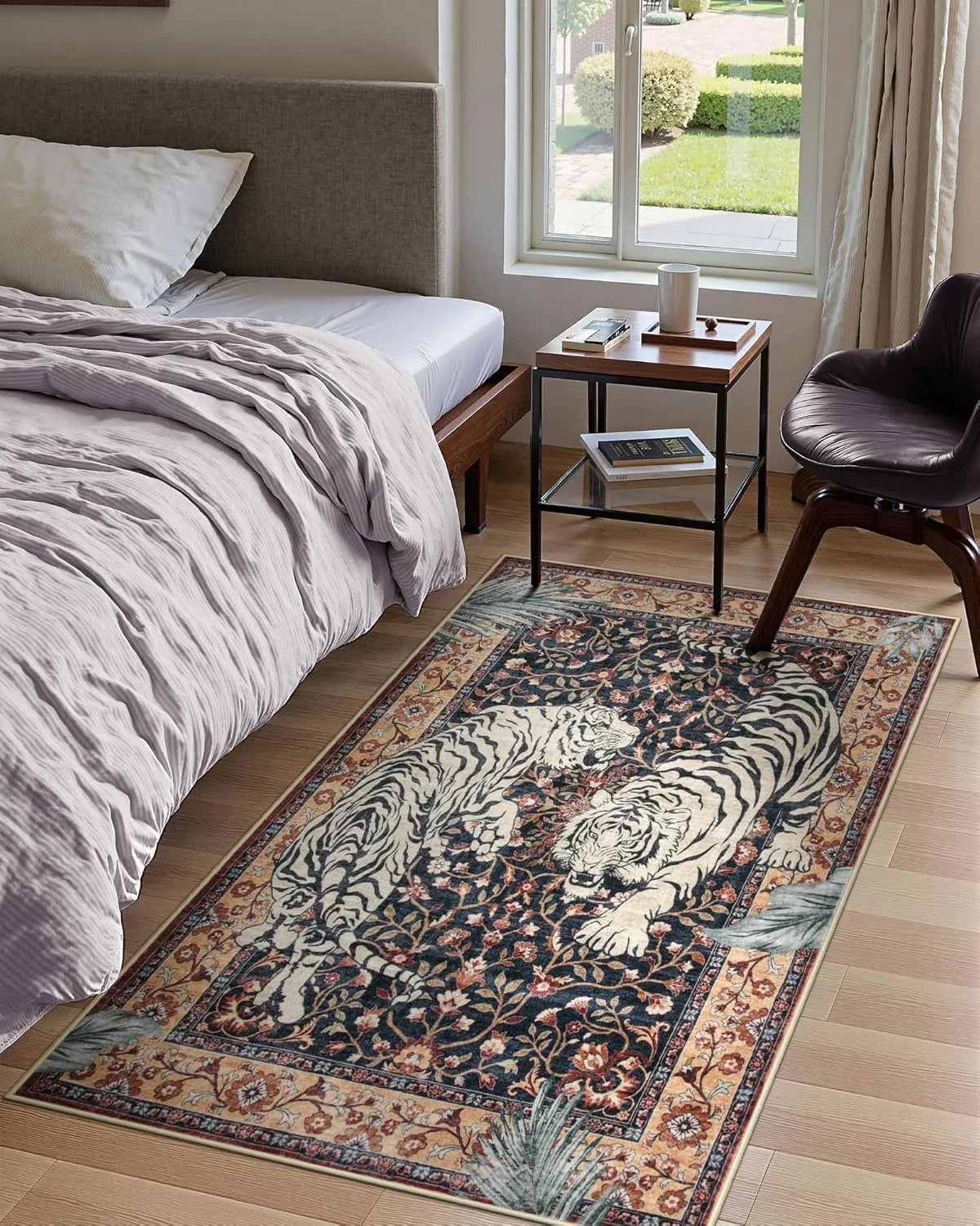 Rug for Living Room Carpet Jungle Tiger Home Decoration Large Area Bedroom Plush Floor Mat Machine Washable Coffee Table Rugs 러그