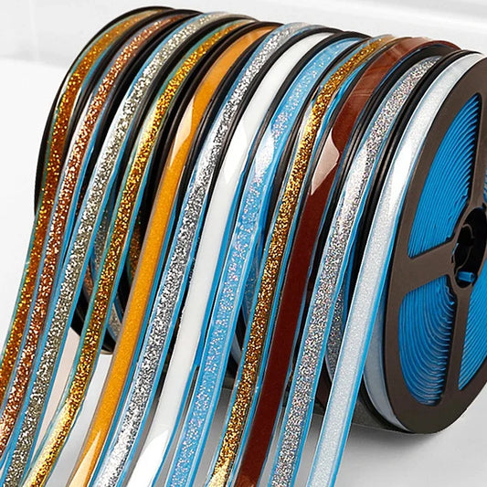Self-Adhesive Ceramic Tile Gap Tape Kitchen Bathroom Waterproof Mildewproof Stickers Beautiful Seam Tapes sparkle Decor Strip