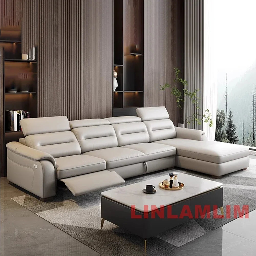 MINGDIBAO Multifunctional Convertible Sofa Bed With Eletric Recliner, Folding Sofa Cama With Power Reclining Seats & Storage Box