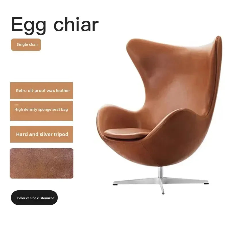 Modern Art Designer Leisure Creative Chair Office Leisure Eggshell Modern Art Egg Chair Nordic Single Sofa Egg Chair Egg Shell