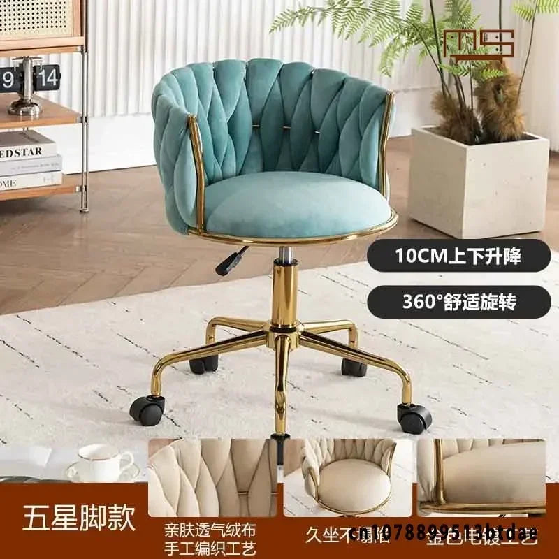 Home Girls Bedroom Makeup Chair, Comfortable for Long Periods of Time Grace Living Room Backrest Lift Swivel Chair JQM Furniture