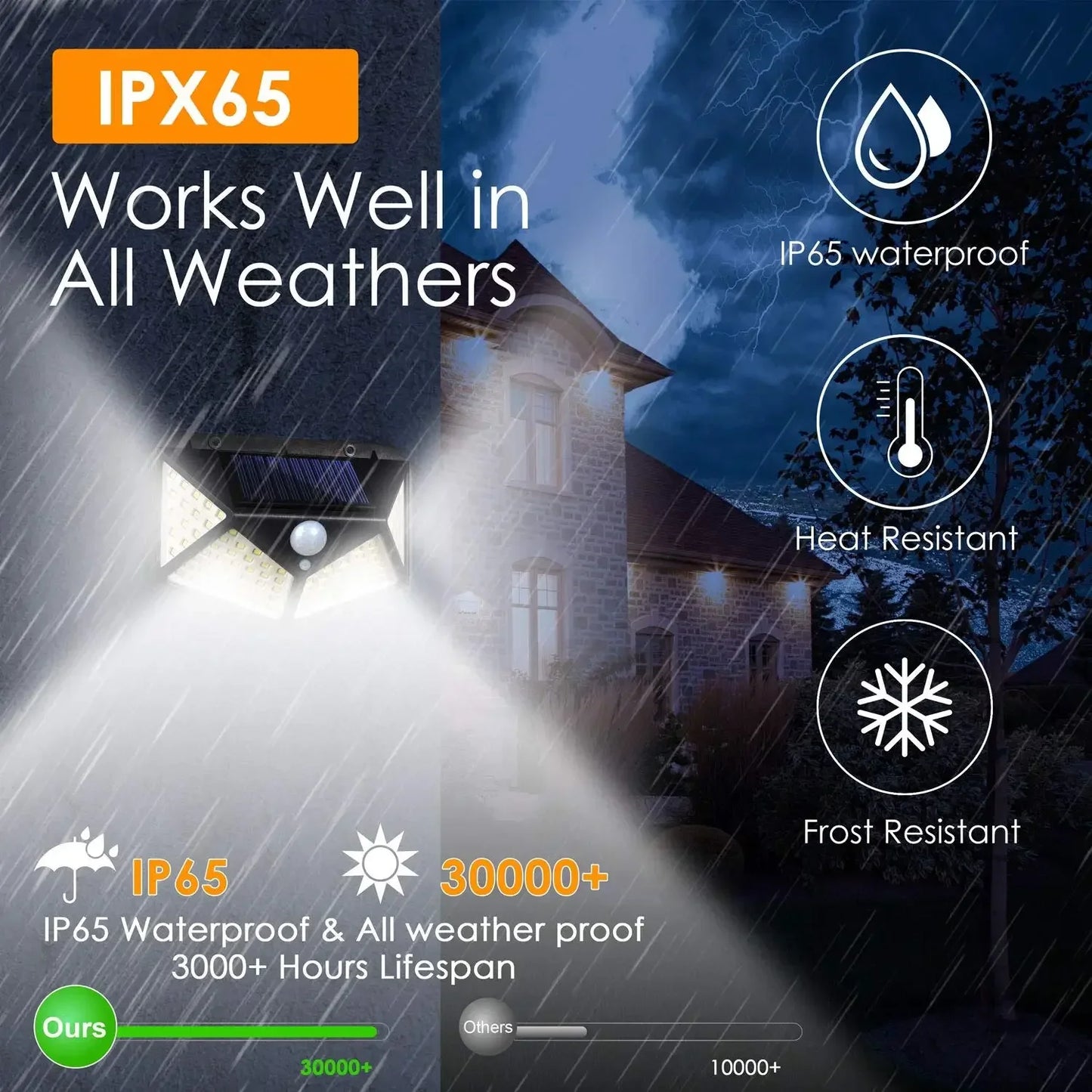 100 Led Solar Wall Lamp PIR Motion Sensor Outdoor Solar Street Light Garden Fence Lights IP65 Waterproof Solar Porch Wall Lamp