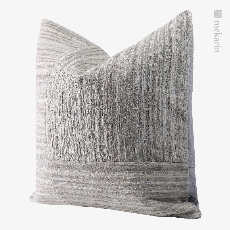 Original design model room sofa pillow living room pillow simple beige texture stripe stitching square pillow seat cushion