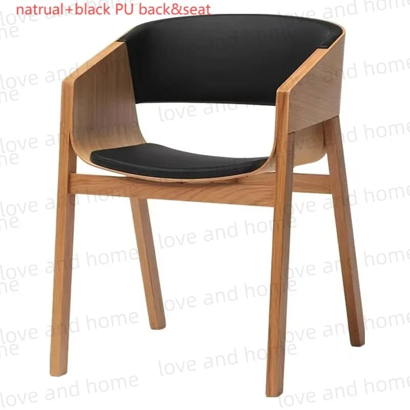 Nordic Oak Solid Wood Plywood Dining Curved Merano Backrest Armchair Chair Leisure Lounge Chair Denmark