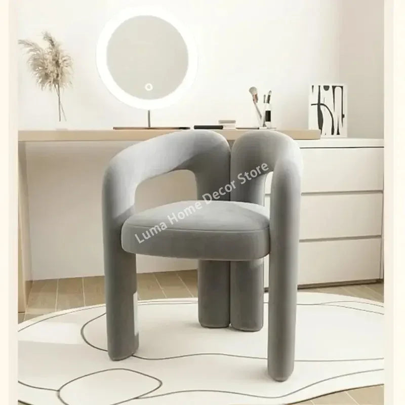 Richome Dressing Chair Makeup Flannel Stool Luxury Comfortable Chair for Dressing Table Livingroom Clothing Store Modern Design