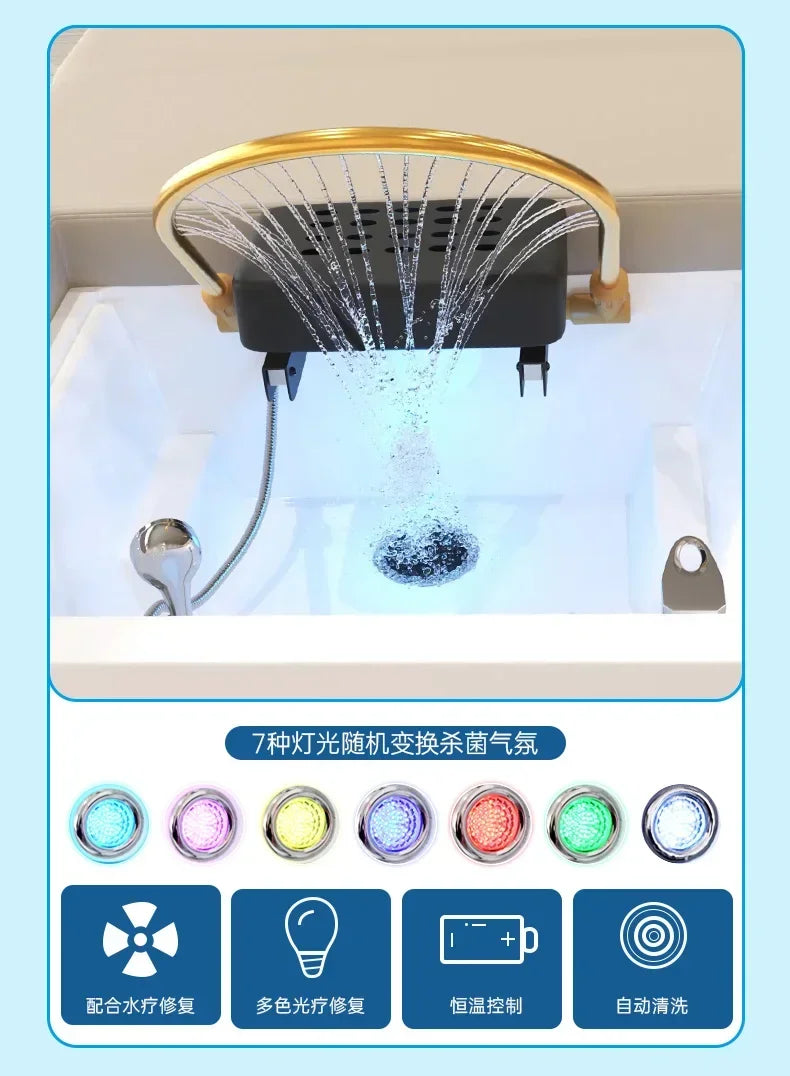 Shower Head Spa Shampo Chair Move Adjust Foot Portable Sink Luxury Hair Wash Bed Massage Shampouineuse Salon Equipment MQ50SC