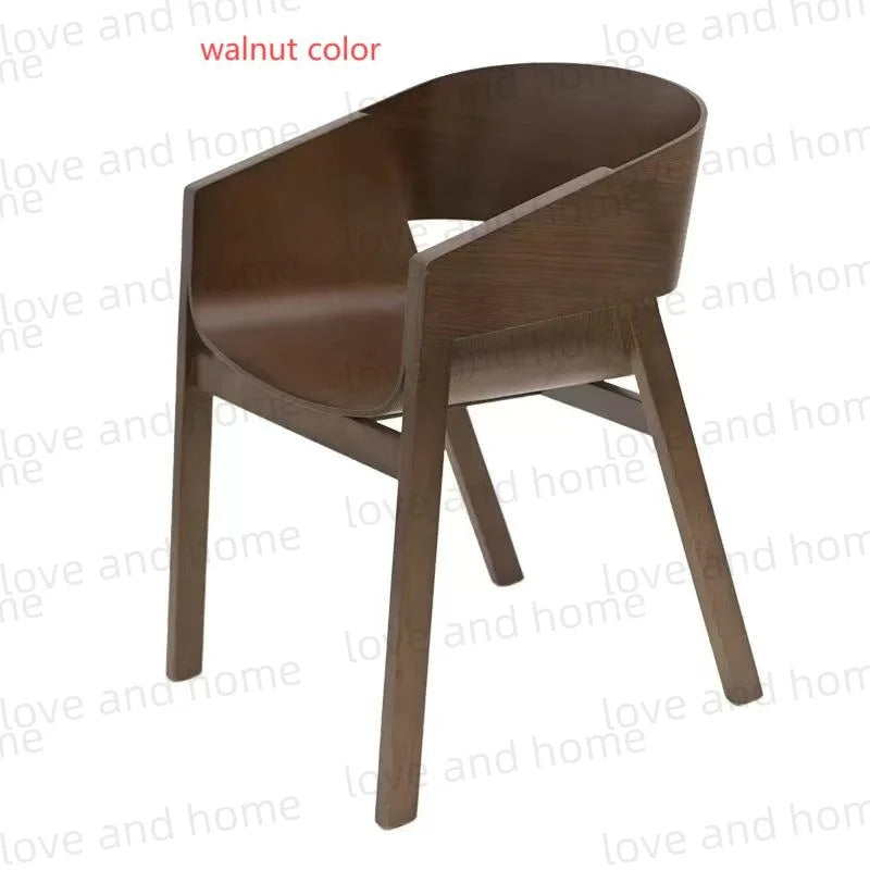 Nordic Oak Solid Wood Plywood Dining Curved Merano Backrest Armchair Chair Leisure Lounge Chair Denmark