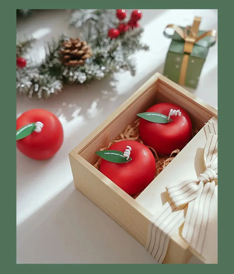 Apple Candle Aromatherapy Gift Box Candle Styling Gift for Teachers Candle Blessings Creative Photography Props Decoration