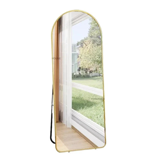 Simple Rounded Corner Decorative Mirrors Girls Full Body Mirror Bedroom Wall Hanging Floor Fitting Mirror Nordic Home Decoration