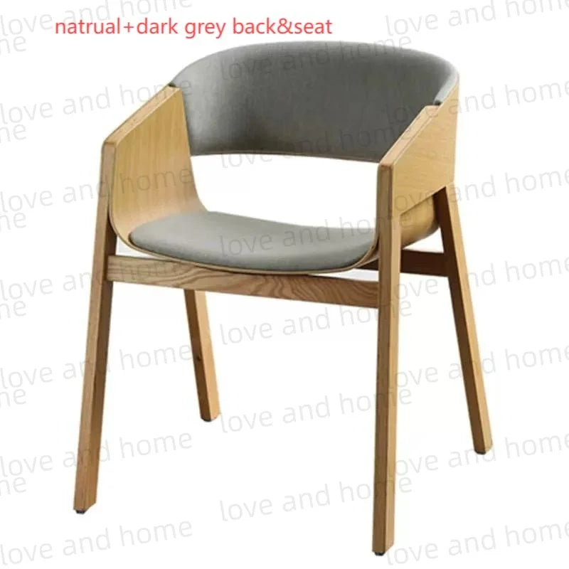 Nordic Oak Solid Wood Plywood Dining Curved Merano Backrest Armchair Chair Leisure Lounge Chair Denmark