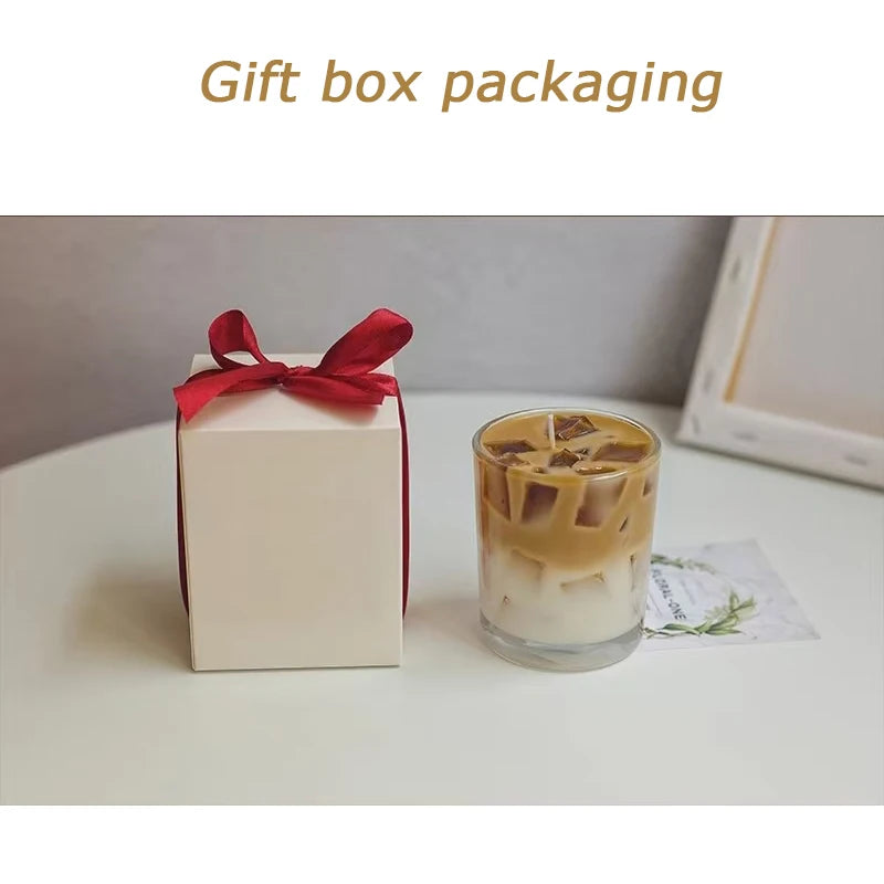 Iced Latte Coffee Aromatherapy Candle Gift Box Home Bedroom Decoration Girls Light Fragrance Birthday Gift Fragrance Souvenir