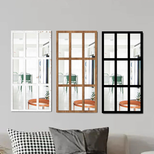 Decorative Wall Mirror Minimalist Imitation Window Wall Mirror Wall Decor for Living Room Farmhouse Bathroom Kitchen Bedroom