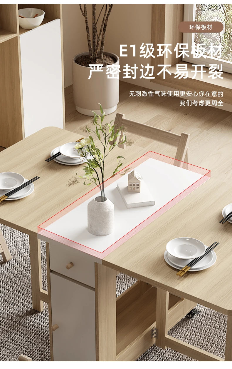 Folding Dining Table Set 6 Chairs Luxury Vintage Square Dining Table Extensio Nordic Mesas Y Sillas De Comedor Kitchen Furniture