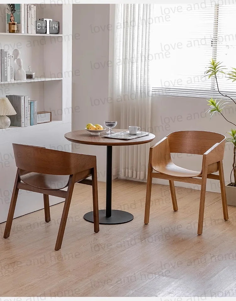 Nordic Oak Solid Wood Plywood Dining Curved Merano Backrest Armchair Chair Leisure Lounge Chair Denmark