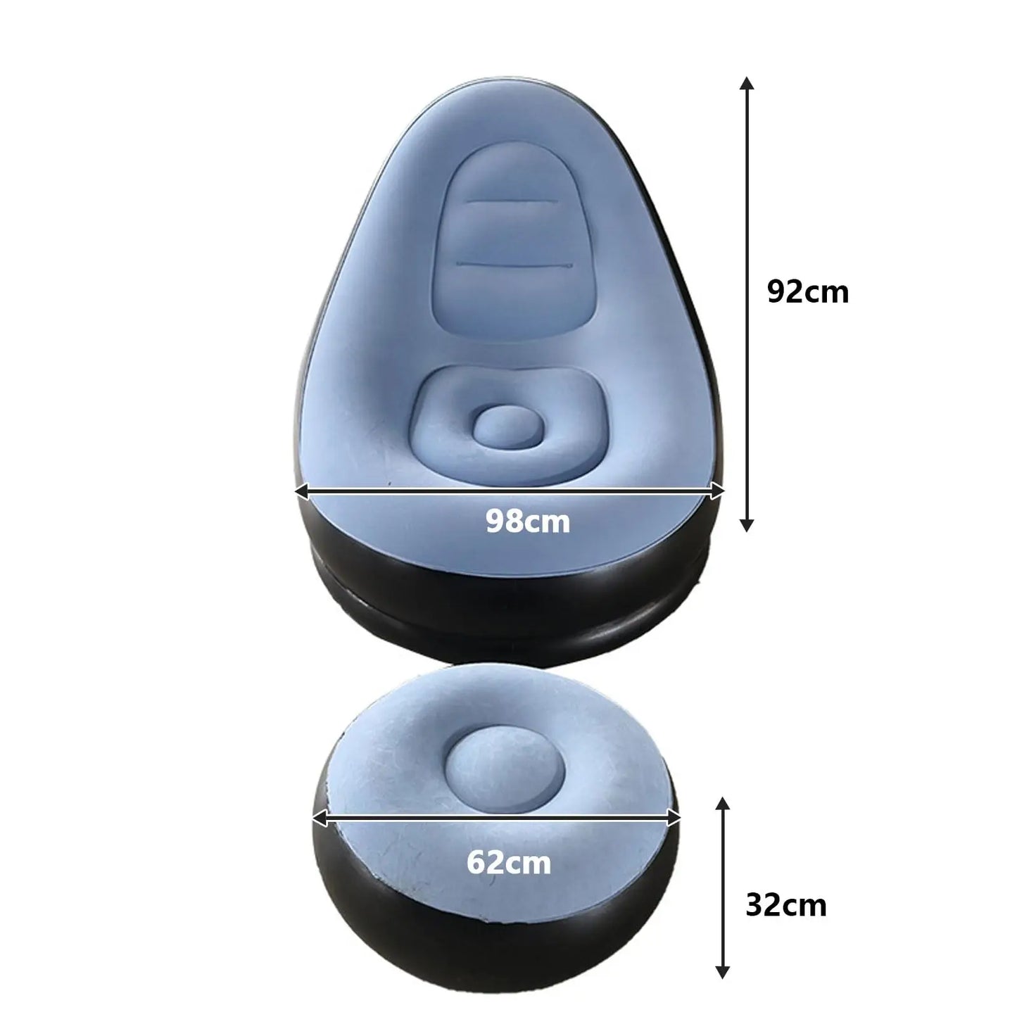 New Inflatable Leisure Bean Bag Sofa Lazy Sofa Set Outdoor Foldable Recliner Bed Fluffy Seat Tatami Footstool Bedroom Chair