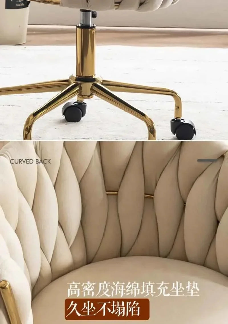 Home Girls Bedroom Makeup Chair, Comfortable for Long Periods of Time Grace Living Room Backrest Lift Swivel Chair JQM Furniture
