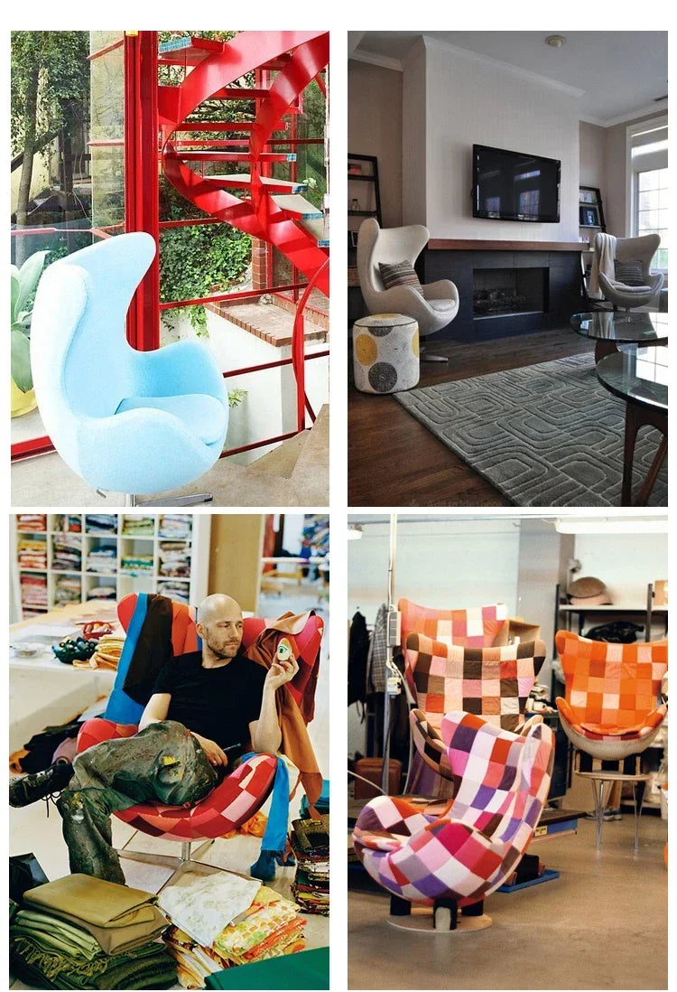 Modern Art Designer Leisure Creative Chair Office Leisure Eggshell Modern Art Egg Chair Nordic Single Sofa Egg Chair Egg Shell