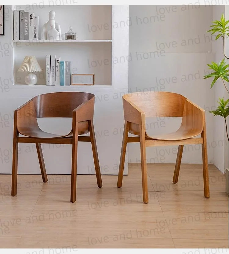 Nordic Oak Solid Wood Plywood Dining Curved Merano Backrest Armchair Chair Leisure Lounge Chair Denmark