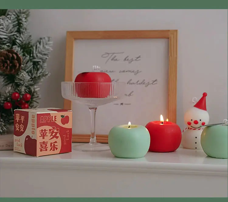 Apple Candle Aromatherapy Gift Box Candle Styling Gift for Teachers Candle Blessings Creative Photography Props Decoration