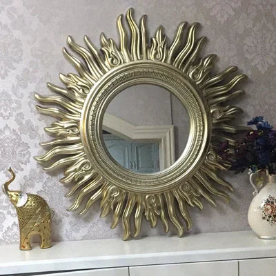 Sun Apollo Art Wall Mirror Decorative Bathroom Accessory Unique Champion Designs Reflective Art Piece Elegant Wall Decor