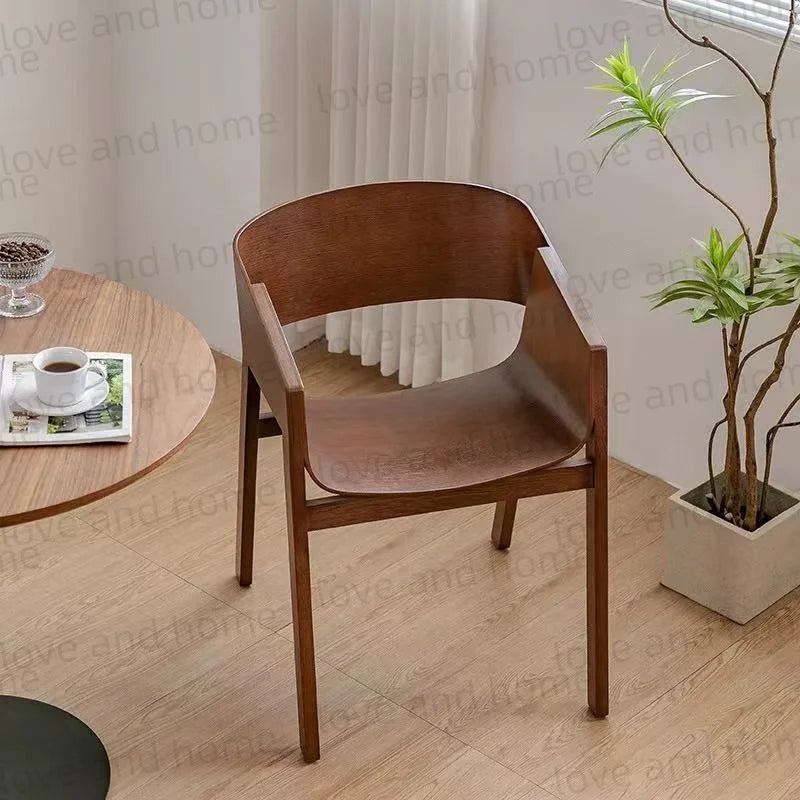 Nordic Oak Solid Wood Plywood Dining Curved Merano Backrest Armchair Chair Leisure Lounge Chair Denmark