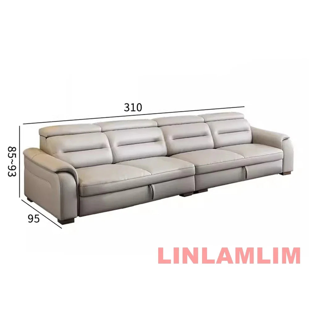 MINGDIBAO Multifunctional Convertible Sofa Bed With Eletric Recliner, Folding Sofa Cama With Power Reclining Seats & Storage Box