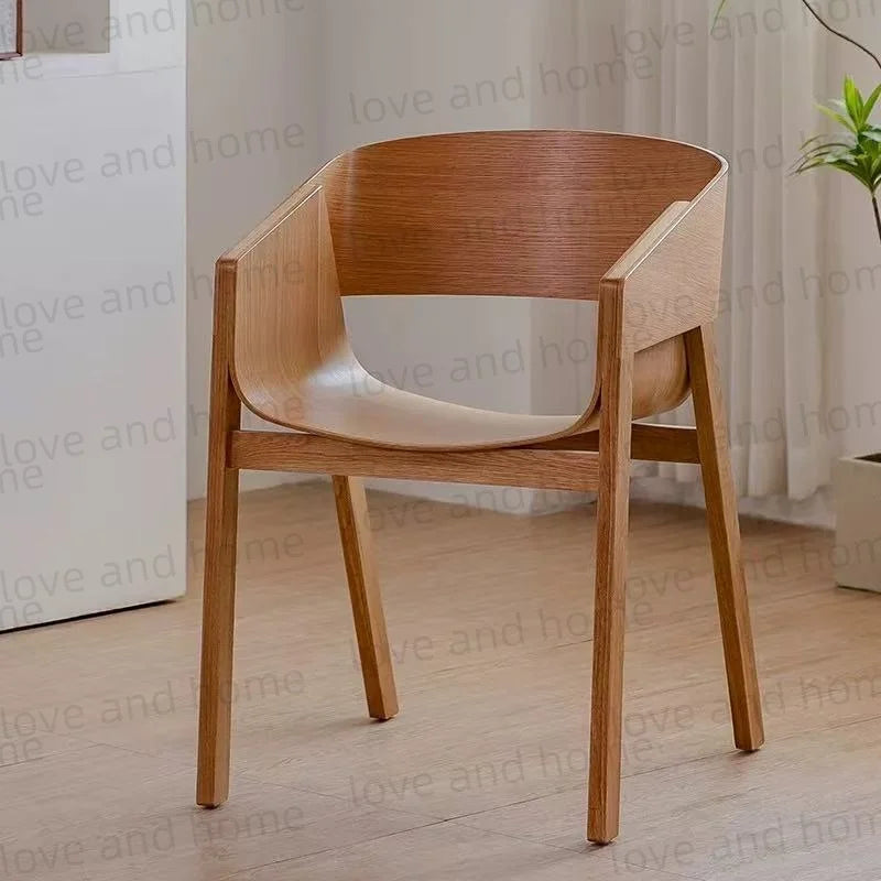 Nordic Oak Solid Wood Plywood Dining Curved Merano Backrest Armchair Chair Leisure Lounge Chair Denmark