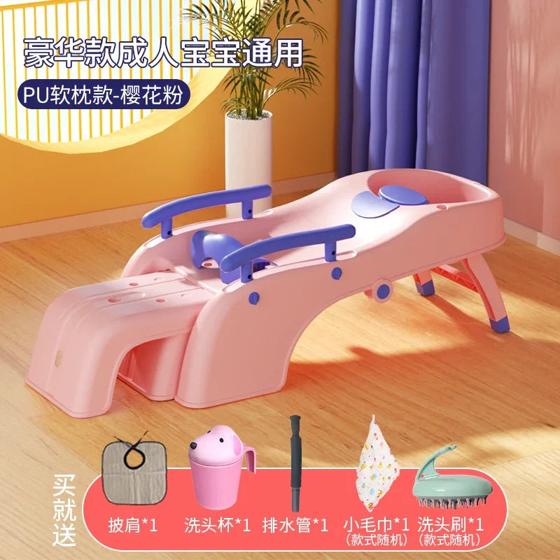 Adult Shampoo Chair Hairdresser Hair Wash Kids Salon Shampoo Bed Home Beauty Shaving Lit Shampooing Spa Salon Furniture