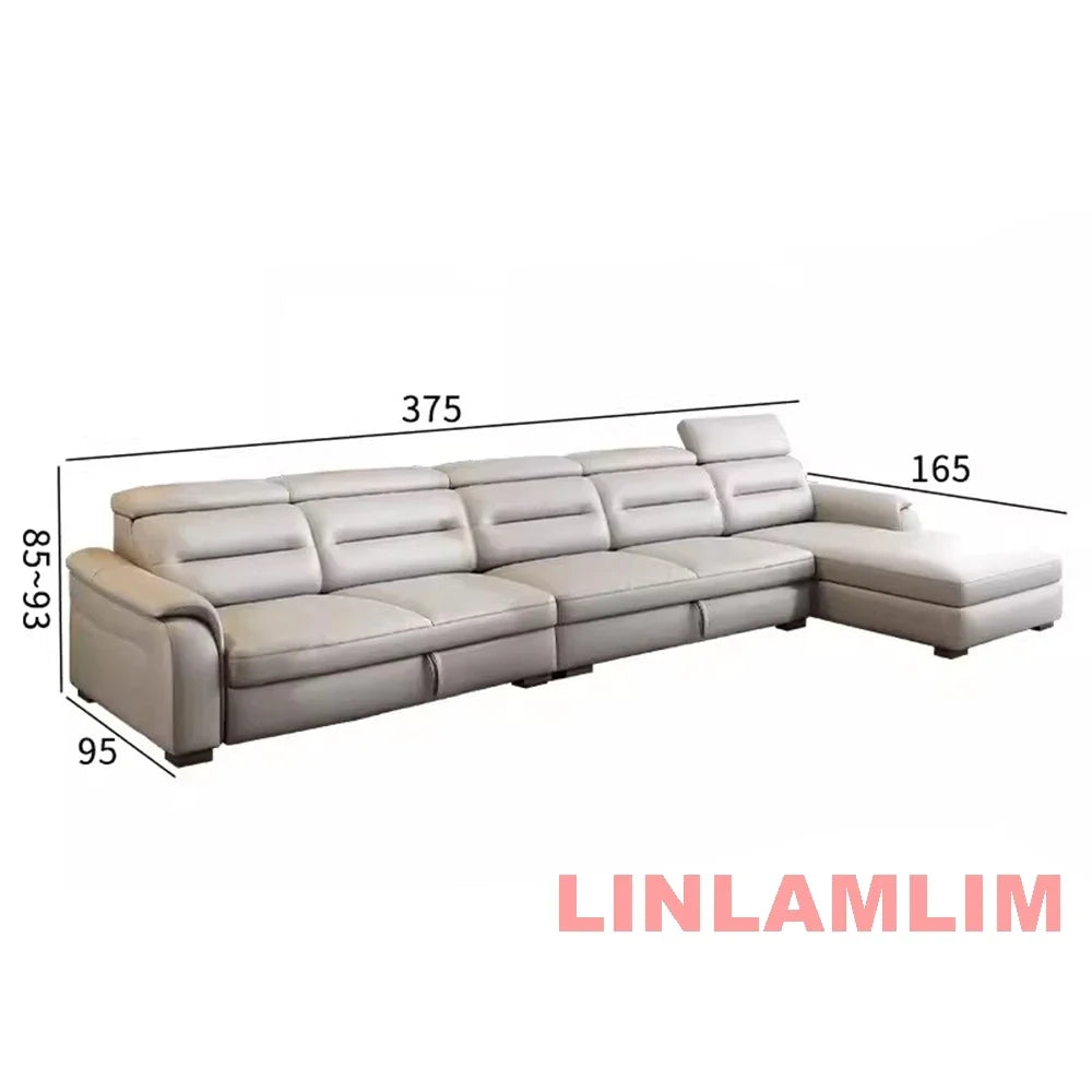 MINGDIBAO Multifunctional Convertible Sofa Bed With Eletric Recliner, Folding Sofa Cama With Power Reclining Seats & Storage Box