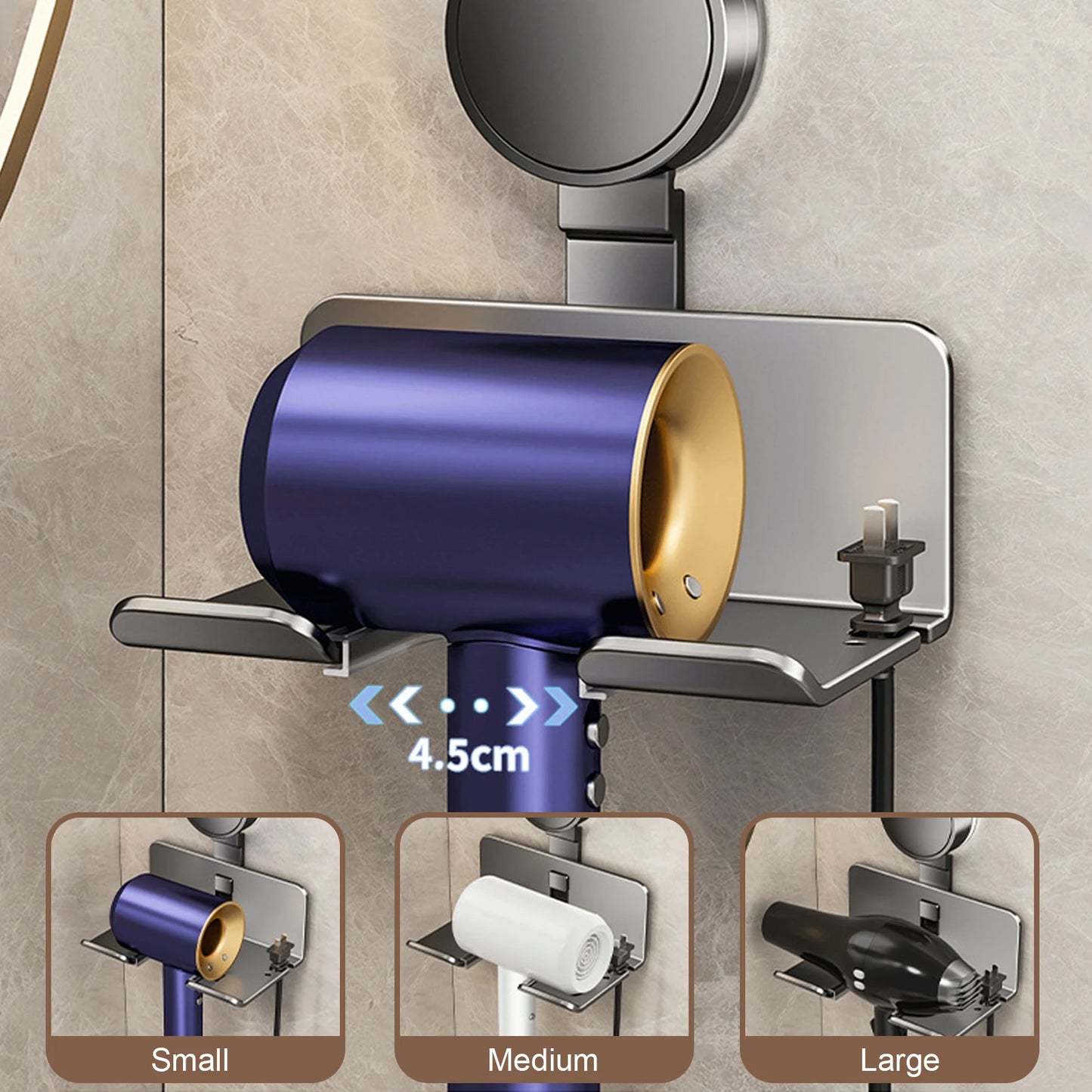 Hair Dryer Holder Wall Dryer Cradle Straightener Stand Hairdryer Organizer Box Toilet Blower Holder Shelf Bathroom Accessories