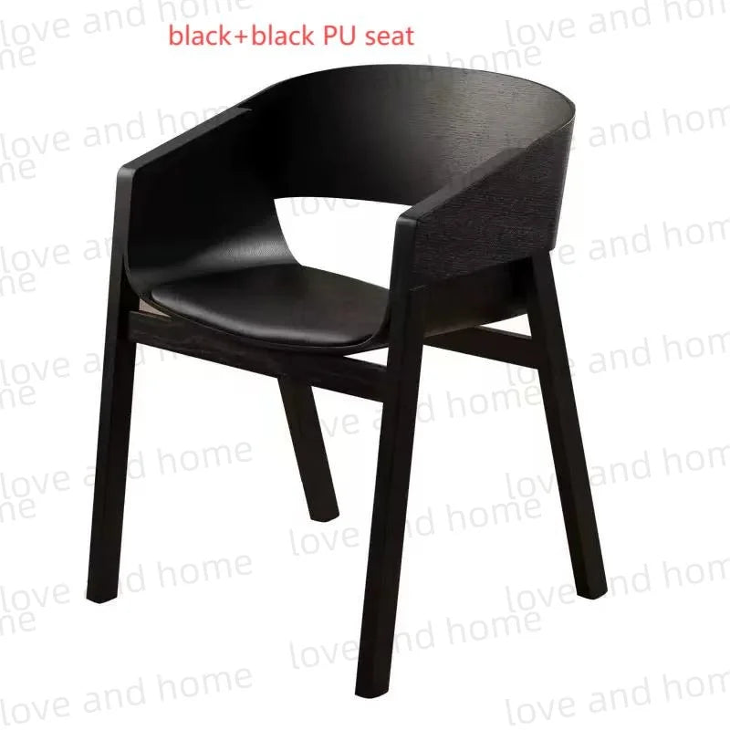 Nordic Oak Solid Wood Plywood Dining Curved Merano Backrest Armchair Chair Leisure Lounge Chair Denmark