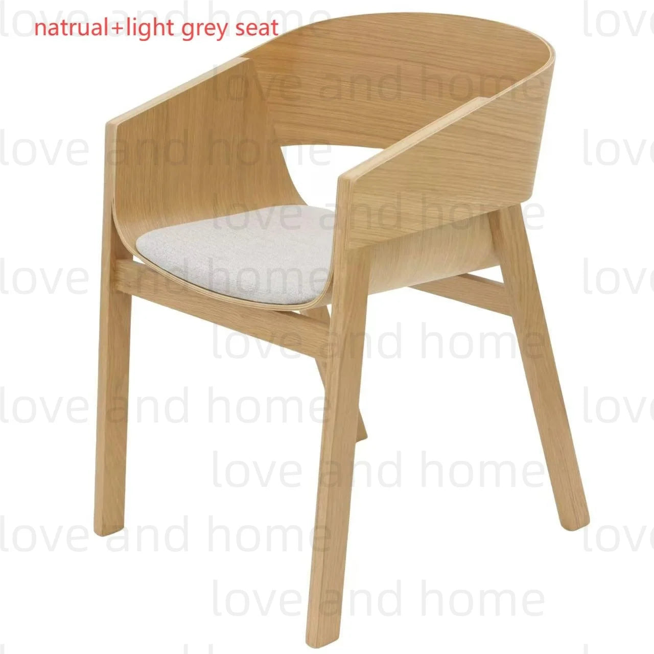 Nordic Oak Solid Wood Plywood Dining Curved Merano Backrest Armchair Chair Leisure Lounge Chair Denmark