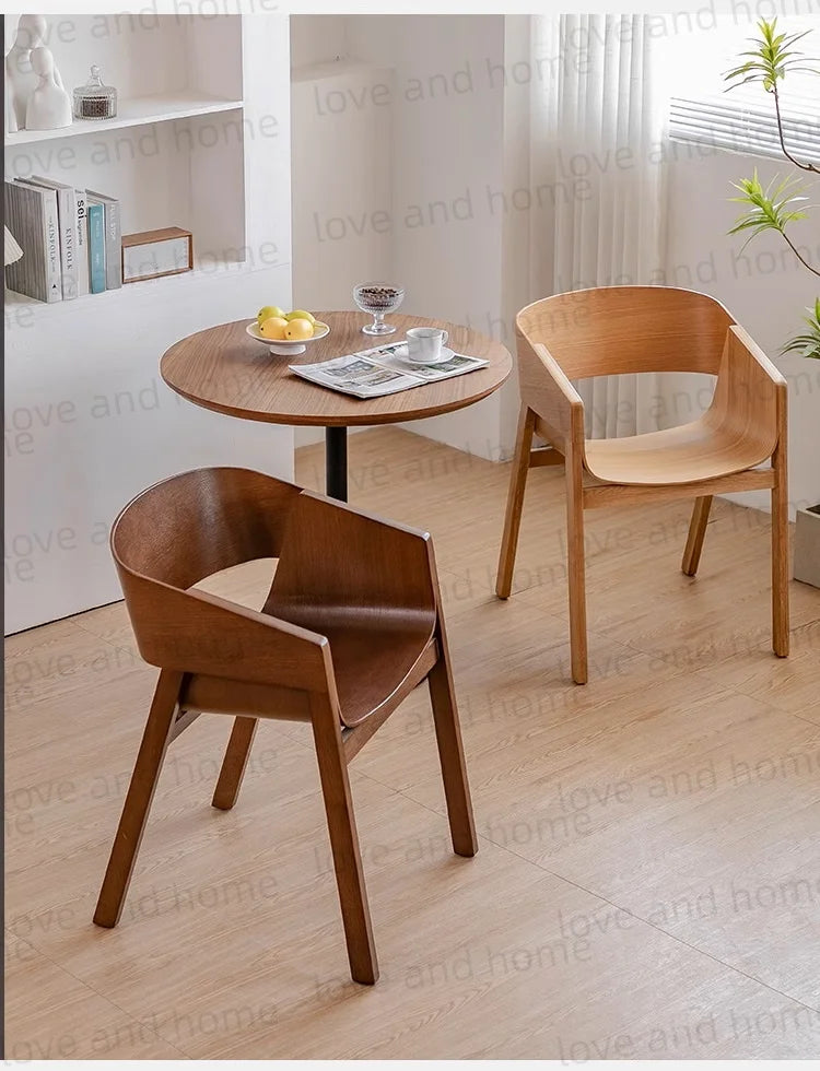 Nordic Oak Solid Wood Plywood Dining Curved Merano Backrest Armchair Chair Leisure Lounge Chair Denmark