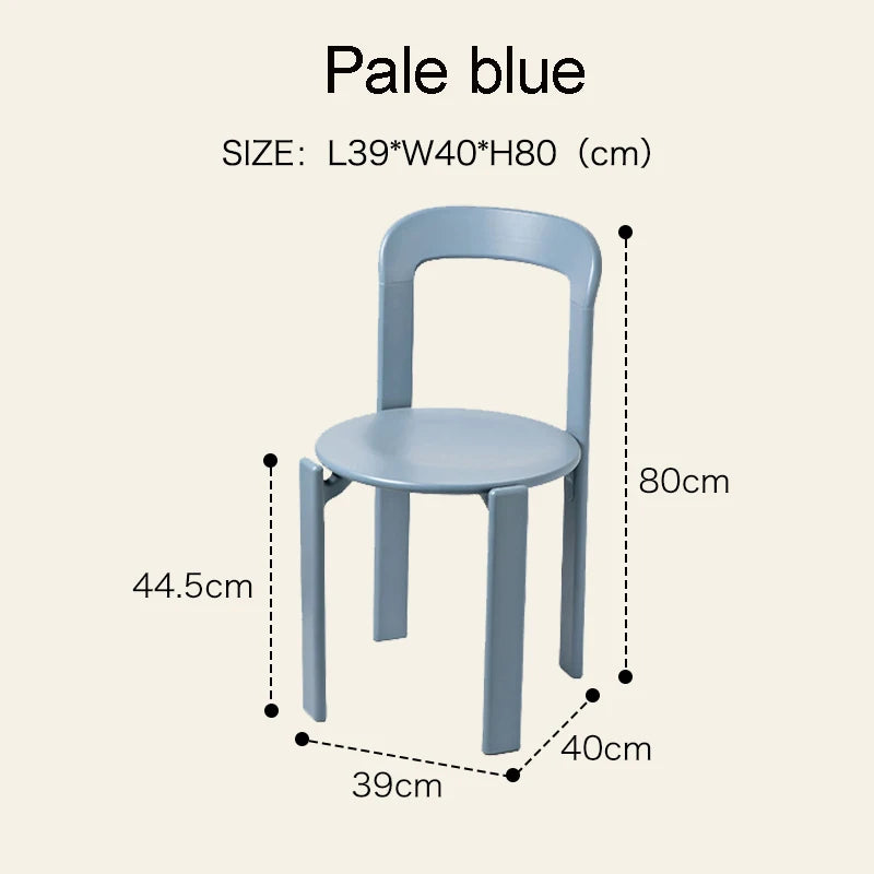 Nordic Beech Solid Wood Plywood Dining Stackable Vintage Curved Rey Backrest Swiss Chair