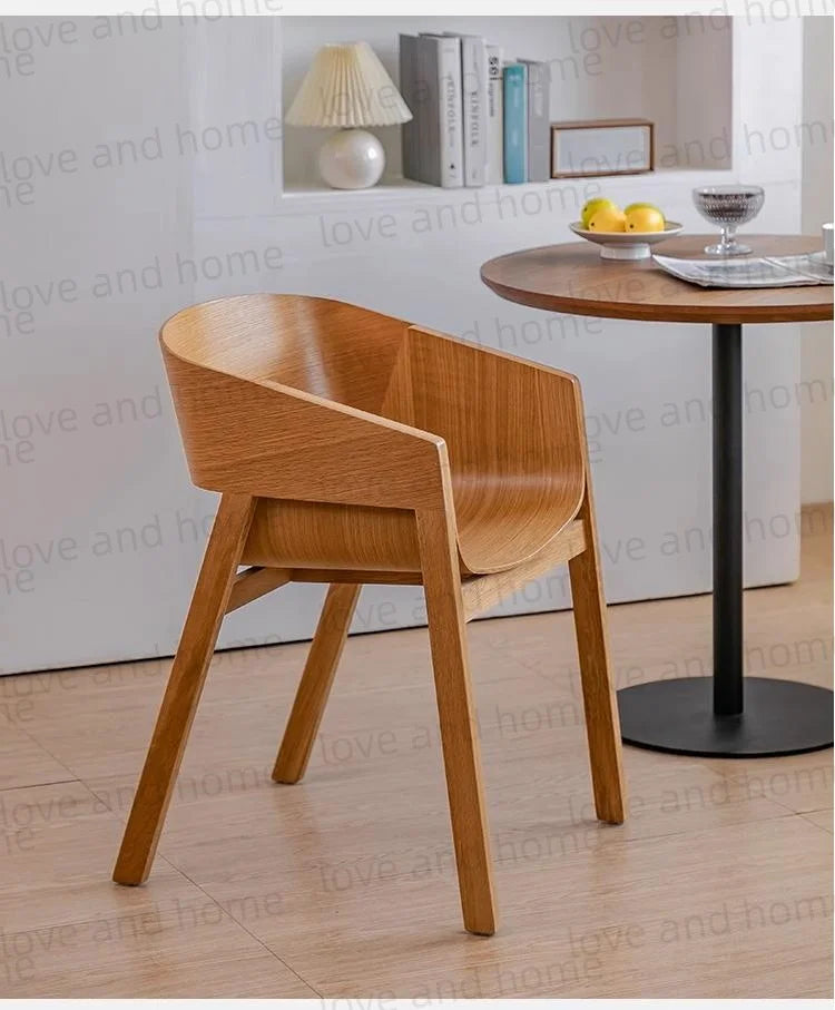 Nordic Oak Solid Wood Plywood Dining Curved Merano Backrest Armchair Chair Leisure Lounge Chair Denmark