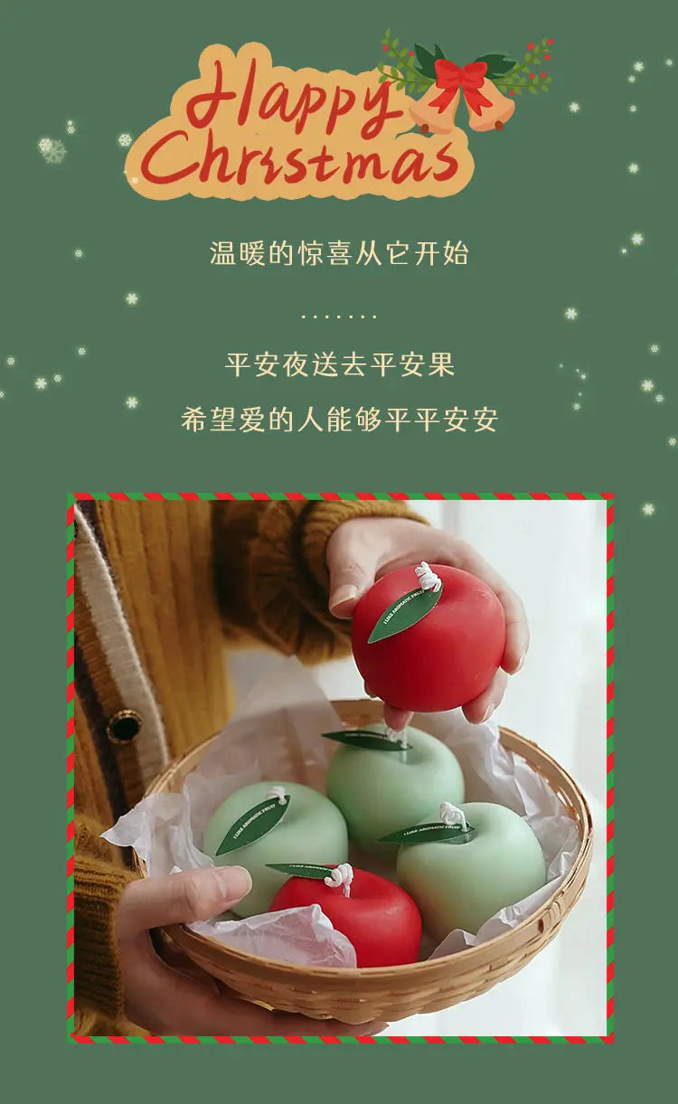 Apple Candle Aromatherapy Gift Box Candle Styling Gift for Teachers Candle Blessings Creative Photography Props Decoration