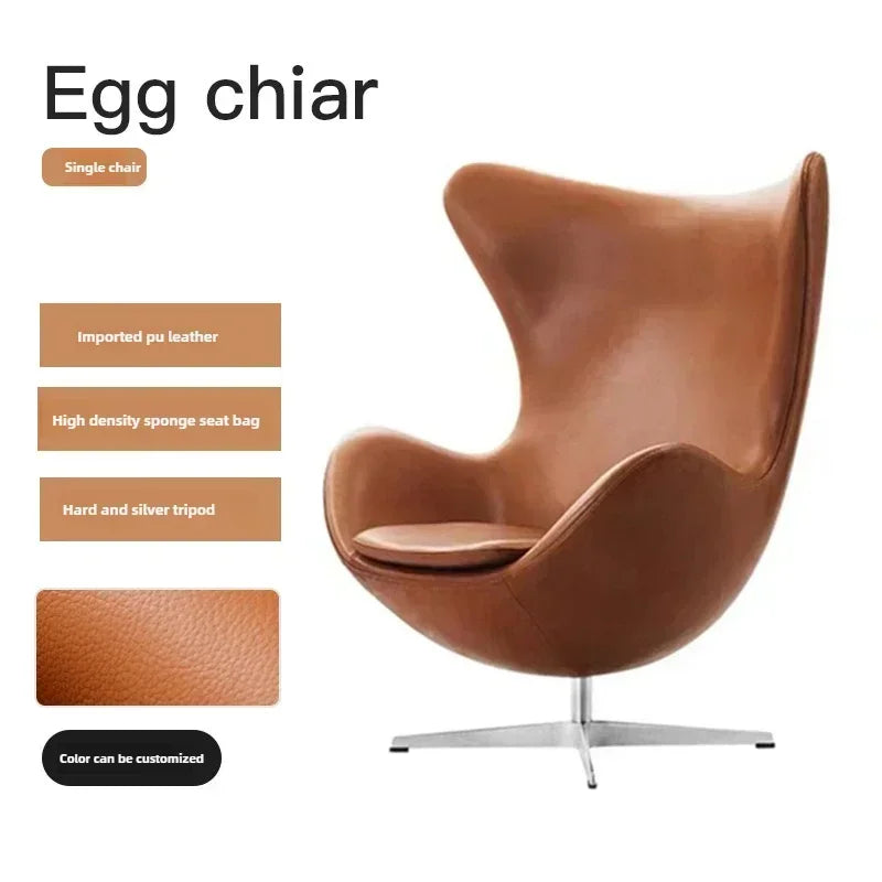 Modern Art Designer Leisure Creative Chair Office Leisure Eggshell Modern Art Egg Chair Nordic Single Sofa Egg Chair Egg Shell