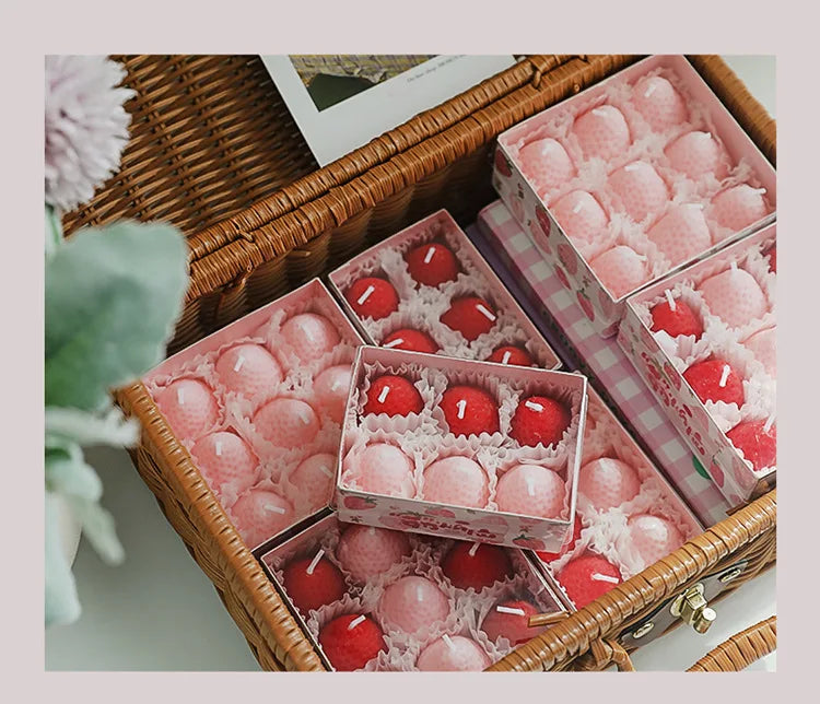 Strawberry Aromatherapy Candle with Hand Gift Gift Box Gift Birthday Gift Handmade Small Wax Candle Candles Home Decoration