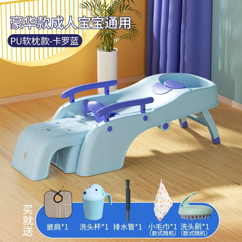 Adult Shampoo Chair Hairdresser Hair Wash Kids Salon Shampoo Bed Home Beauty Shaving Lit Shampooing Spa Salon Furniture