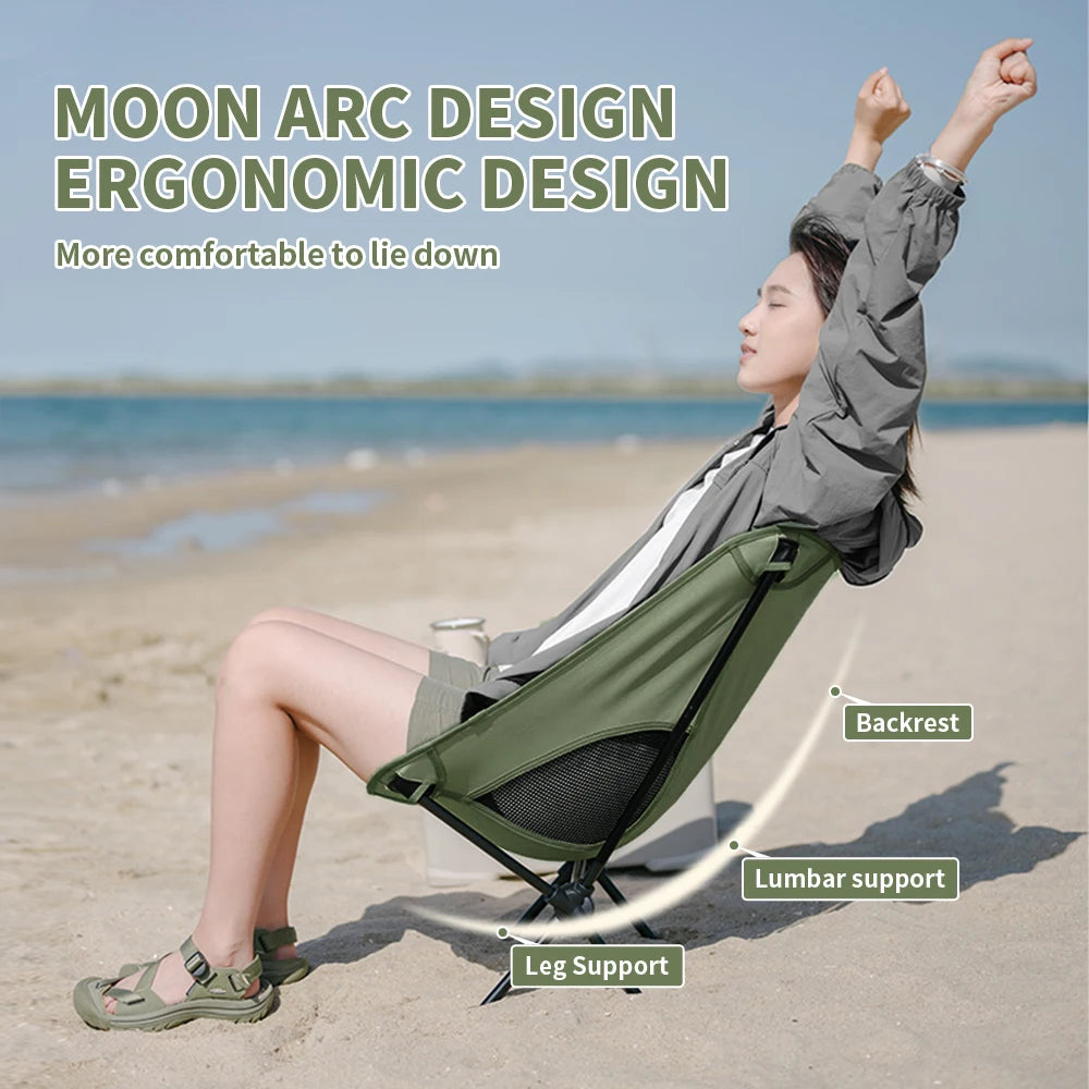 Naturehike Camping Chairs Outdoor Folding Moon Chair Portable Travel Picnic Chair Lightweight Relax Chair YL08 Chair Hiking